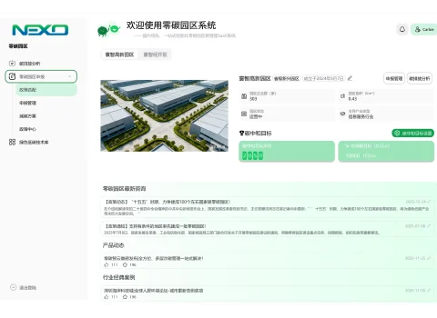零碳园区政策荣誉申报界面