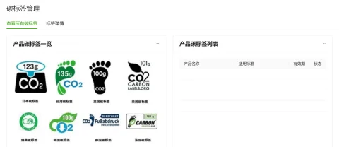 碳标签生成模块界面
